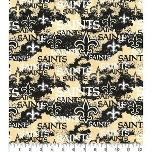 3 YARDS New Orleans Saints Distressed Cotton Fabric NEW 100% Cotton NFL Lisc